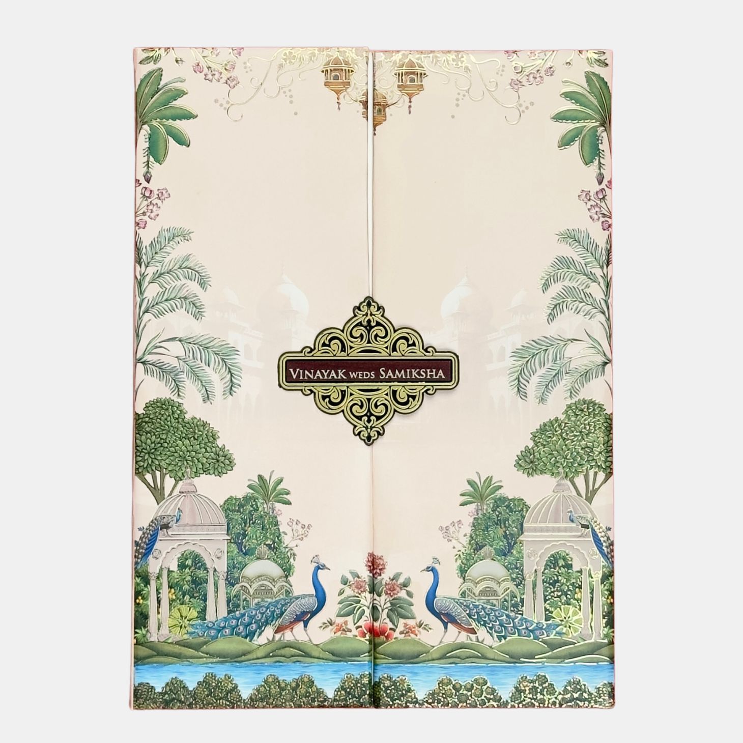 Royal Peacock Palace Wedding Invitation Card